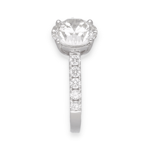 Bague Solitaire en or gris, diamant 58 Facettes