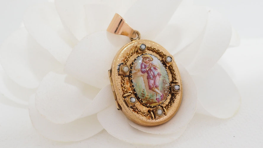 Pendentif Pendentif Porte Photo Porcelaine Perles 58 Facettes 32229