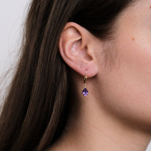 Boucles d'oreilles Boucles d'Oreilles en Or jaune, Améthyste 58 Facettes