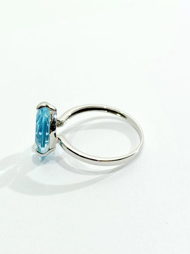 Bague Bague Or Blanc Topaze 58 Facettes