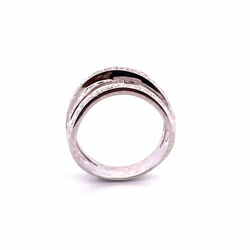 Bague 62 Bague multi rangs en or blanc et diamants 58 Facettes
