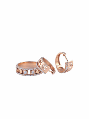 Boucles d'oreilles Boucles d'oreilles Or Rose Diamants 58 Facettes