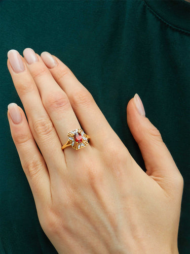 Bague Bague Marguerite Grenat et Diamants 58 Facettes ES3302A