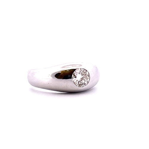 Bague Bague jonc anglais Or blanc Diamant 58 Facettes