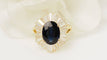 Bague 54 Bague Jupe en or jaune, saphir ovale et diamants 58 Facettes 32522