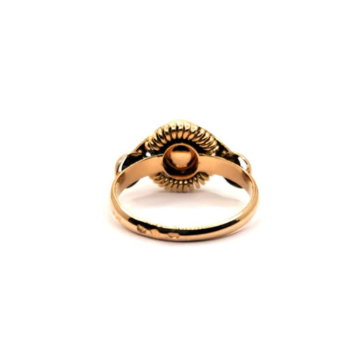 Bague 54 Bague vintage or jaune et perle de culture 58 Facettes 3635