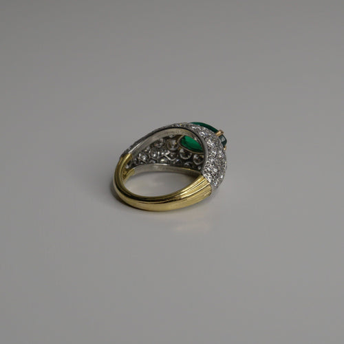 Bague 49-49.5 Cartier - Bague Vintage Émeraude et diamants 58 Facettes