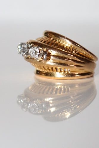 Bague Bague Rétro Trilogie de Diamants 58 Facettes 510