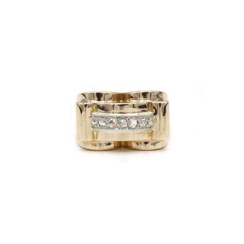 Bague 57 Bague TANK Or jaune Platine Diamants 58 Facettes 240100R