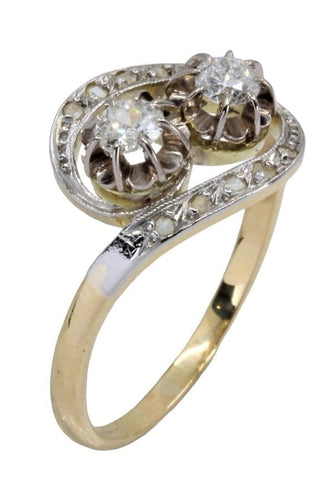 Bague BAGUE ANCIENNE TOI ET MOI DIAMANTS 58 Facettes 055471