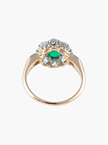 Bague 54 Bague Marguerite Emeraude et diamants 58 Facettes