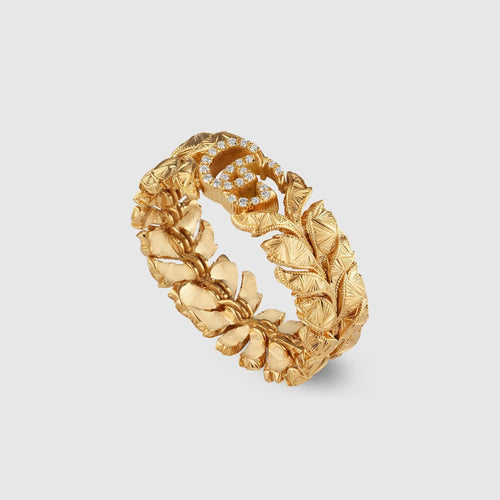 Bague 54 GUCCI - BAGUE FLORA AVEC DOUBLE G DIAMANTS 58 Facettes YBC702376002014