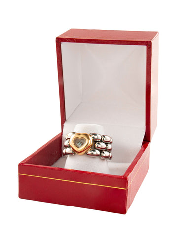 Bague Bague Chopard Collection Happy Diamonds Acier et Or Jaune 58 Facettes