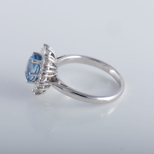 Bague 56 Bague Marguerite or blanc, diamants et saphir 58 Facettes