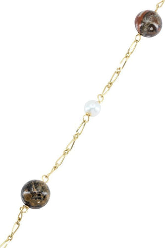 Bracelet BRACELET JASPE ET PERLES 58 Facettes 041361