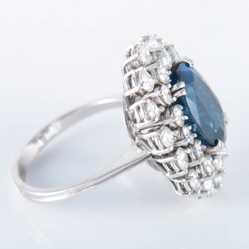 Bague 51 Bague double entourage Saphir Diamants 58 Facettes