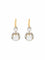Boucles d'oreilles Dormeuses anciennes or jaune topazes blanches 58 Facettes