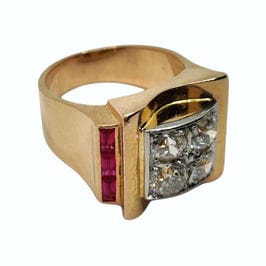 Bague 53 Bague Tank Or jaune Diamants 58 Facettes 1-1077/2