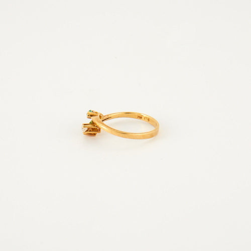 Bague 53 Bague Muguet Diamants Emeraude 58 Facettes EL2-82