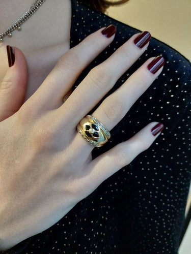 Bague 54 BAGUE JONC SAPHIRS ET DIAMANTS 58 Facettes 077851