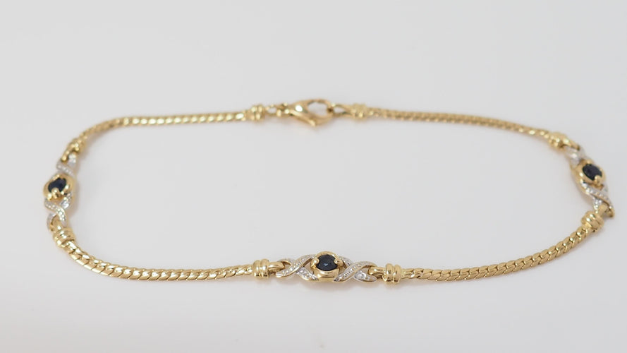 Bracelet 18.5cm Bracelet en Or Jaune & Saphirs 58 Facettes 32141