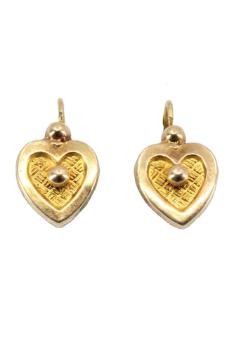Boucles d'oreilles DORMEUSES ANCIENNES ENFANTS COEURS 58 Facettes 041151