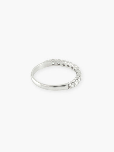 Bague 52 ALLIANCE DEMI TOUR EN OR BLANC ET DIAMANTS 58 Facettes 160019