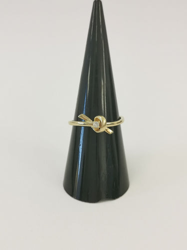 Bague 55 Bague Nœud Or et Diamant 58 Facettes LT 4136