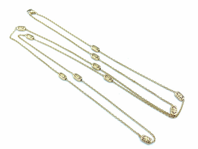 Collier BVLGARI. Sautoir Parentesi or jaune 18K 58 Facettes