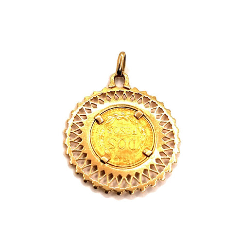 Pendentif PENDENTIF PIÈCE DOS PESOS OR JAUNE 58 Facettes 3783