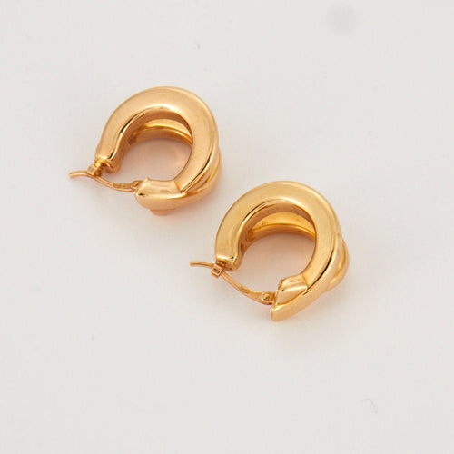 Boucles d'oreilles Doubles créoles Or Jaune 58 Facettes