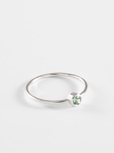 50 Bague Solitaire Saphir Vert et Or Blanc 58 Facettes