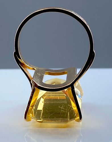 Bague 57 Bague Or jaune Citrine 58 Facettes AB278
