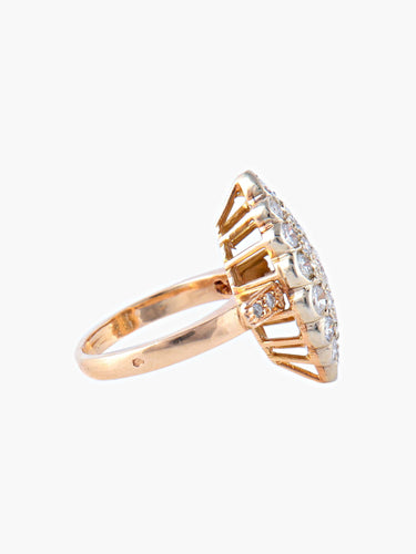 Bague Bague Marquise Or Jaune Diamants 58 Facettes