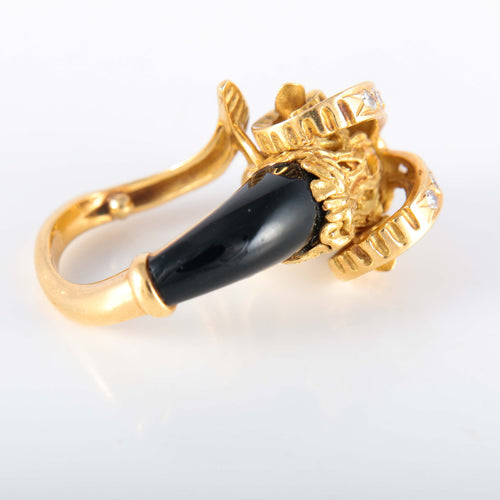 Bague 51 Bague tête de bélier en or jaune 58 Facettes