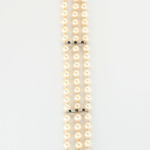 Bracelet Bracelet manchette 3 rangs Perles  Saphirs 58 Facettes