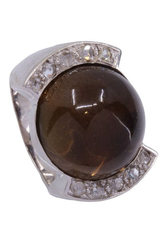 Bague 52 Bague ancienne quartz et diamants 58 Facettes 078901