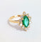Bague 53 Bague marquise or jaune émeraude et diamants 58 Facettes 1-828/7