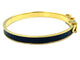 Bracelet Hermès. Bracelet jonc métal doré et cuir 58 Facettes