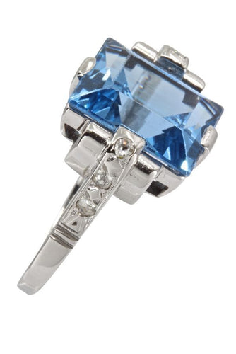 Bague 55 BAGUE TOPAZE ET DIAMANTS ART-DÉCO 58 Facettes 039131