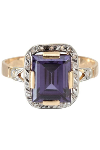 Bague BAGUE ANCIENNE AMÉTHYSTE ET DIAMANTS 58 Facettes 044651