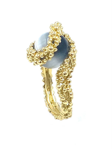 Bague 53 GILBERT ALBERT. Bague or jaune et billes interchangeables 58 Facettes