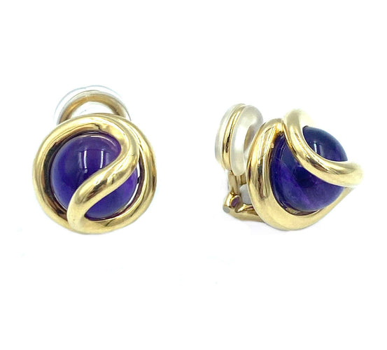 Boucles d'oreilles GILBERT ALBERT. Paire de boucles d’oreilles or jaune 58 Facettes