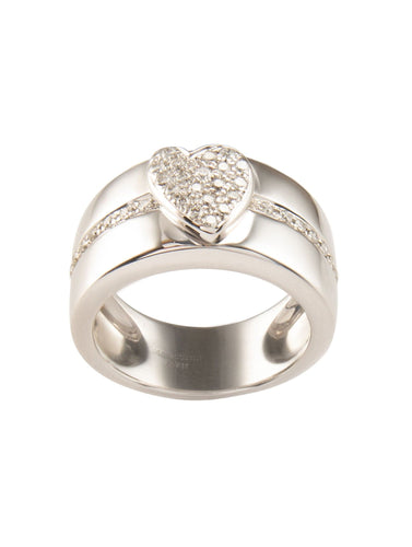 Bague 52 Mauboussin - Bague Coeur Pavage Diamants Or Blanc 58 Facettes
