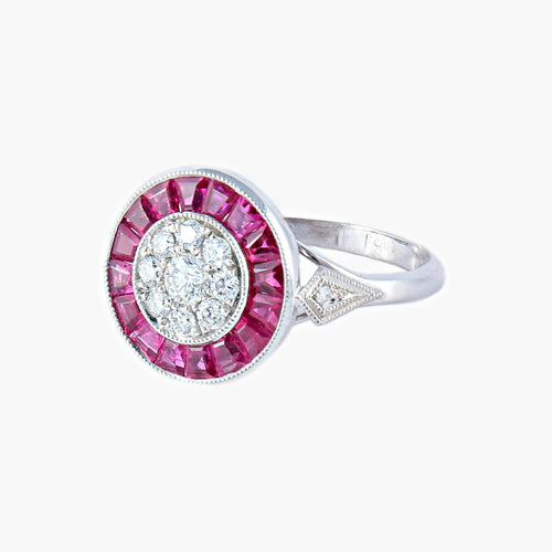 Bague Bague style Art Déco Diamants et Rubis 58 Facettes