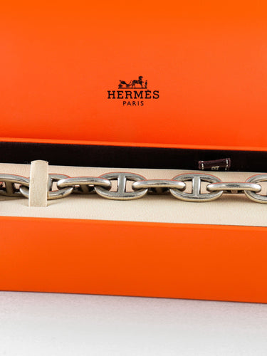 Bracelet Hermès - Bracelet Chaîne D’Ancre - Grand Modèle en Argent 58 Facettes