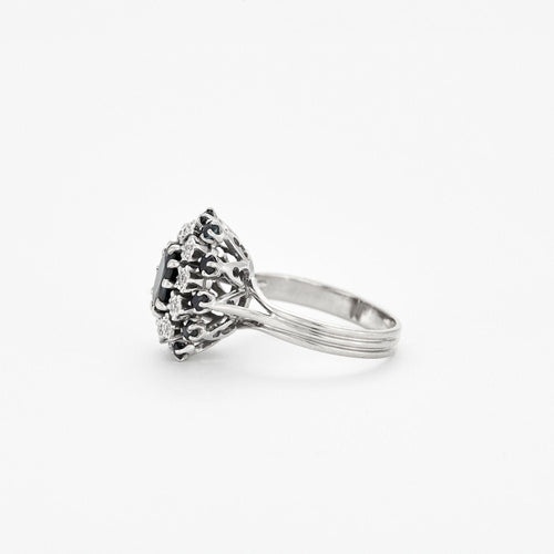 Bague 55 Bague Marguerite Saphirs Diamants 58 Facettes C87