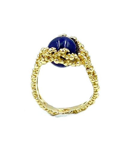 Bague Gilbert Albert. Belle bague Mimosas or jaune et billes interchangeables 58 Facettes