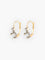 Boucles d'oreilles Dormeuses anciennes or jaune topazes blanches 58 Facettes