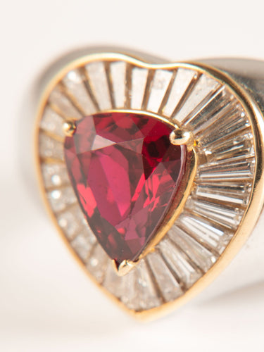Bague 54 Bague Coeur rubis et diamants 58 Facettes